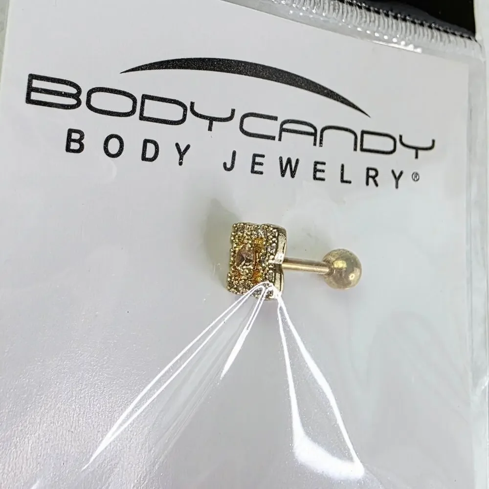 BodyCandy 16G Body Jewelry Lot Gold Silver Opal Cartilage FLower Ladybug Hoops